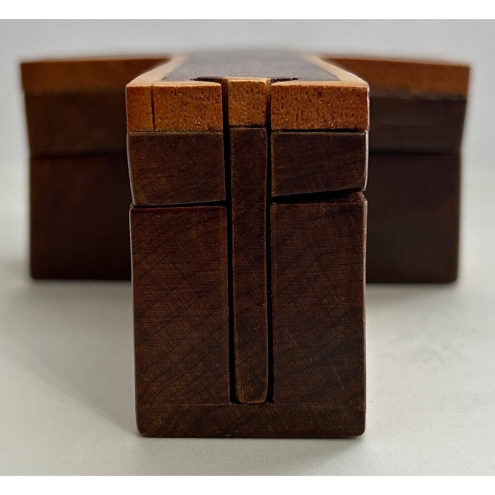 Handcrafted Wooden Cross Puzzle Box Hidden Compartment Keepsake Jewels Religious - Picture 7 of 12